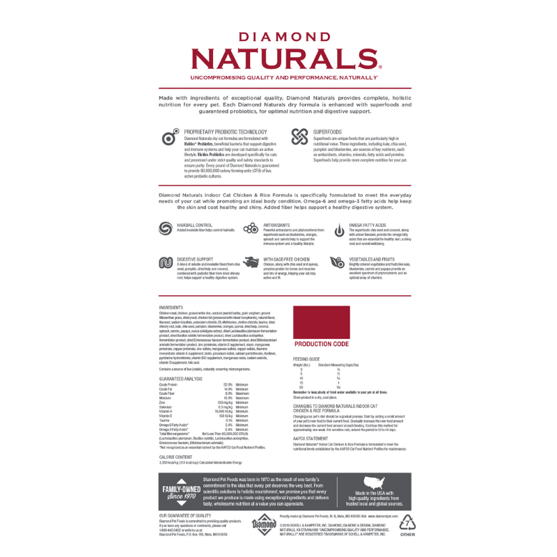 Diamond Naturals Indoor Cat (Hairball Control) - Imagen 2